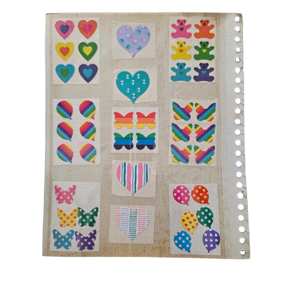 80s Lisa Frank Mrs Grossmans Stickers Rainbow Heart Butterfly Teddy Collection